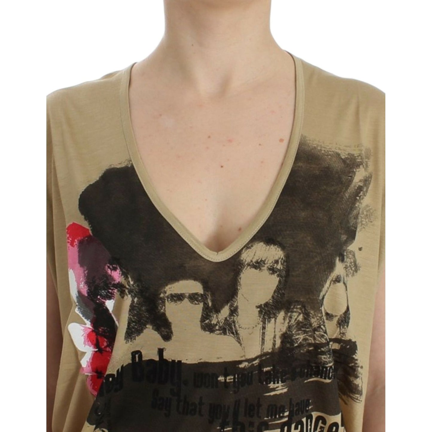 Costume National Beige motive print t-shirt SIG12528-1
