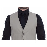 Dolce & Gabbana Beige Silk Blend Dress Formal Vest Gilet GSS15106-1