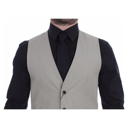 Dolce & Gabbana Beige Silk Blend Dress Formal Vest Gilet GSS15106-1