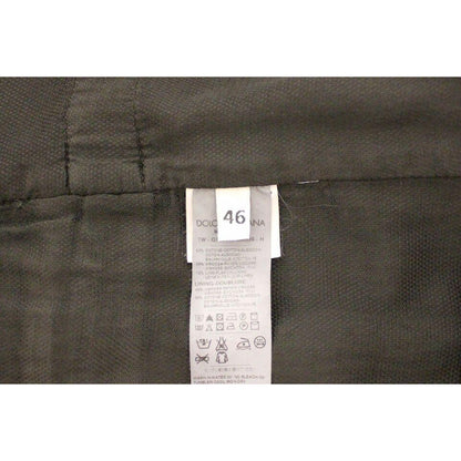 Dolce & Gabbana Black Flax Cotton Dress Vest Blazer