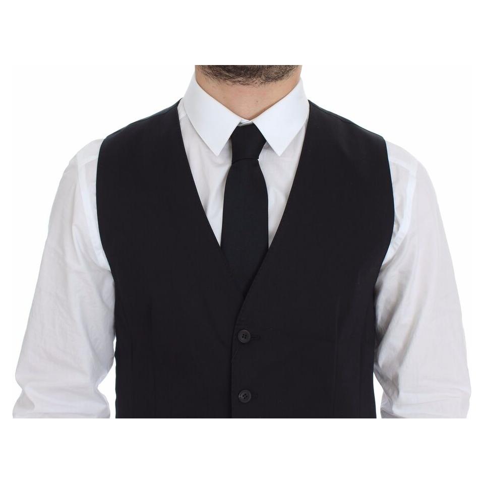 Dolce & Gabbana Blue Cotton Stretch Dress Vest Blazer