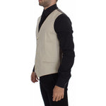 Dolce & Gabbana Beige Cotton Stretch Dress Vest Blazer VES10088-4