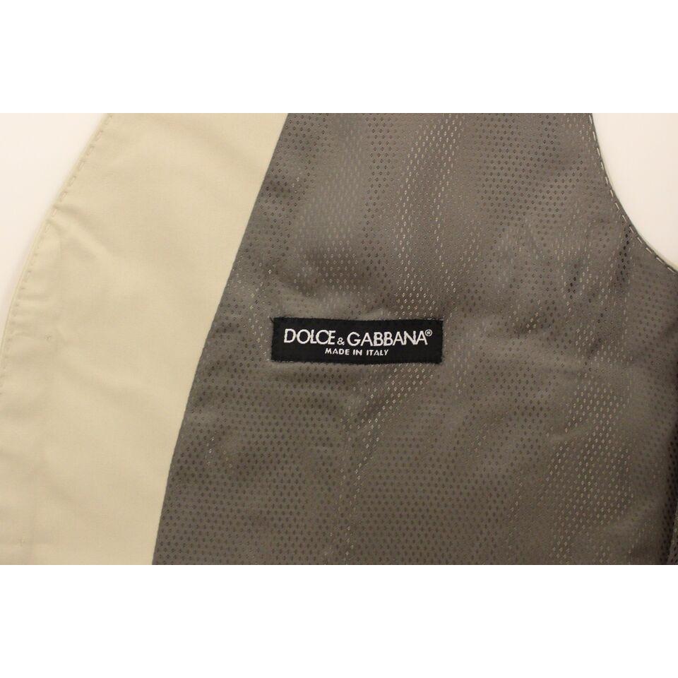 Dolce & Gabbana Beige Cotton Stretch Dress Vest Blazer VES10088-4