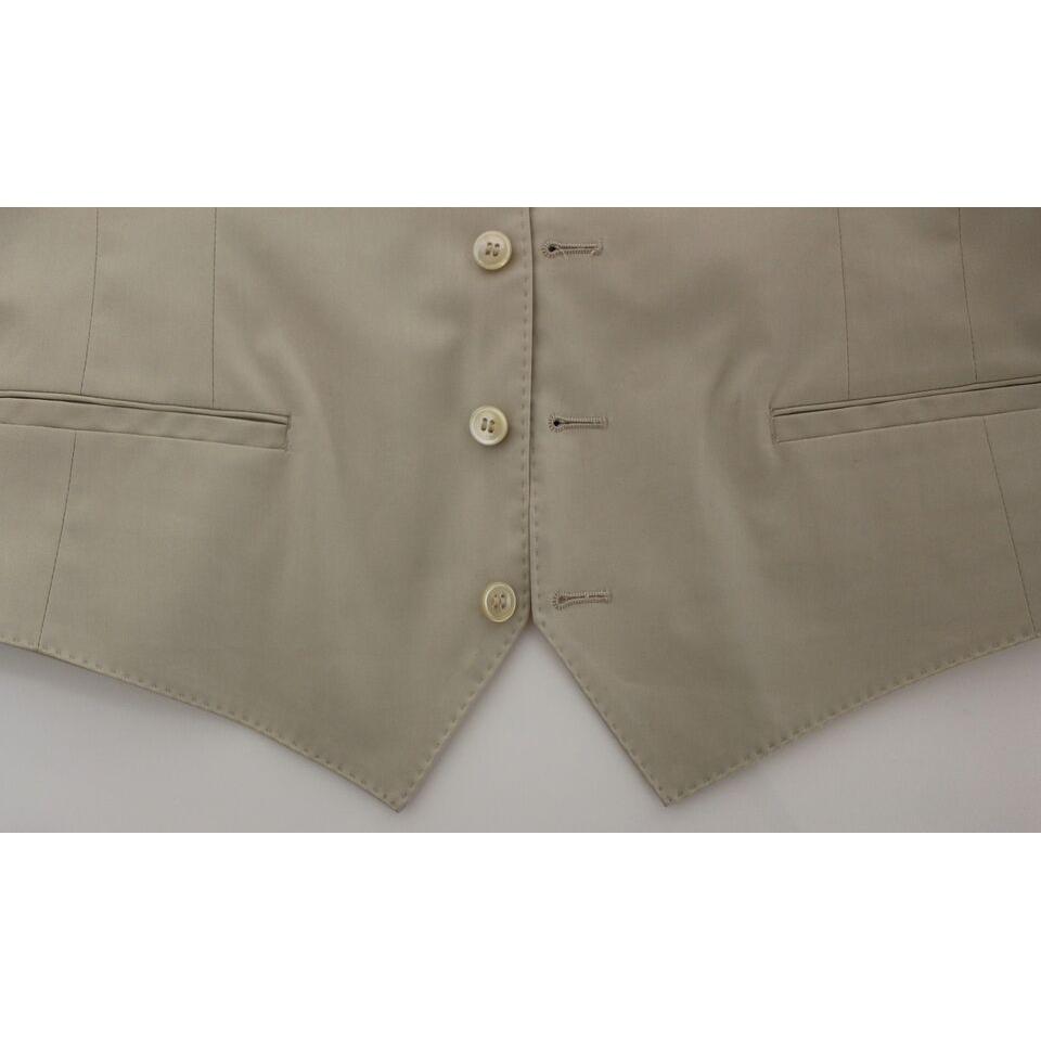 Dolce & Gabbana Beige Cotton Stretch Dress Vest Blazer VES10088-4