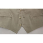 Dolce & Gabbana Beige Cotton Stretch Dress Vest Blazer VES10088-4