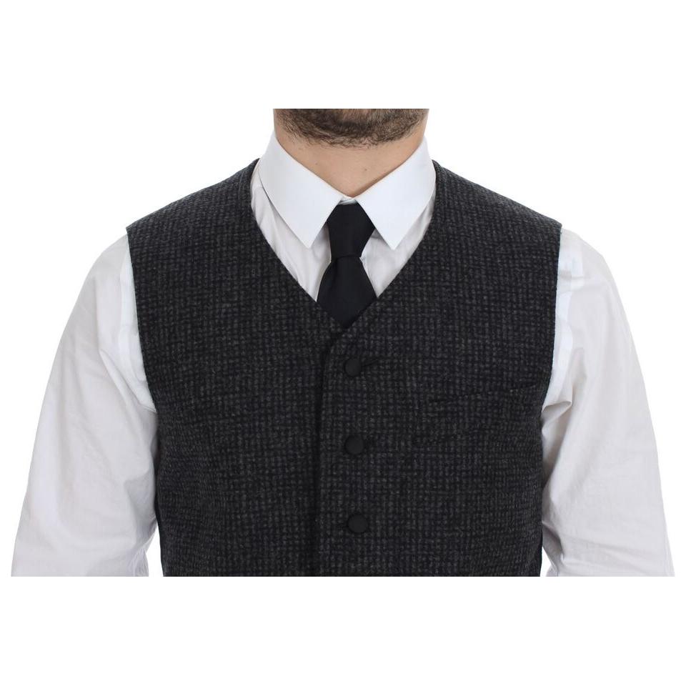 Dolce & Gabbana Gray Wool Blend Vest Gilet Weste