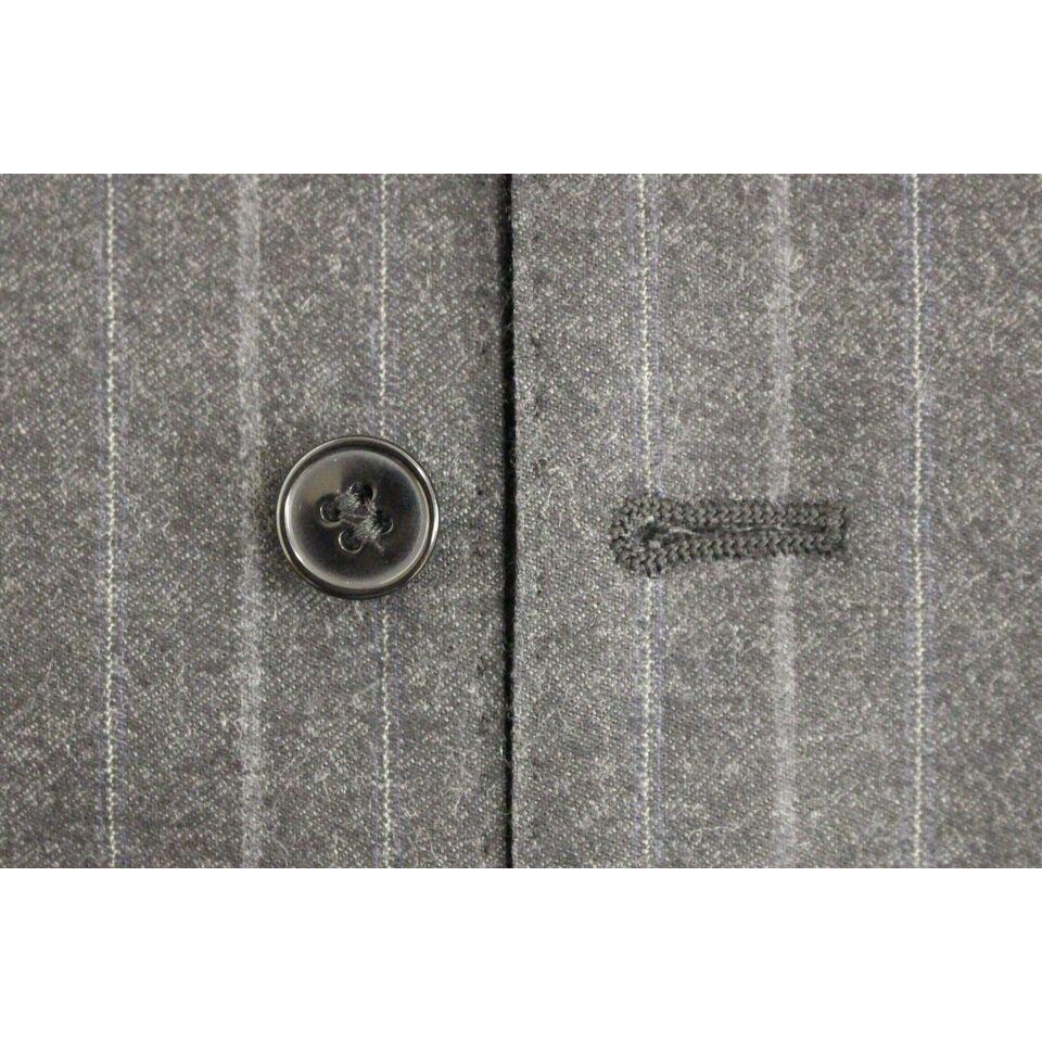 Dolce & Gabbana Gray Striped Wool Logo Vest Gilet Weste