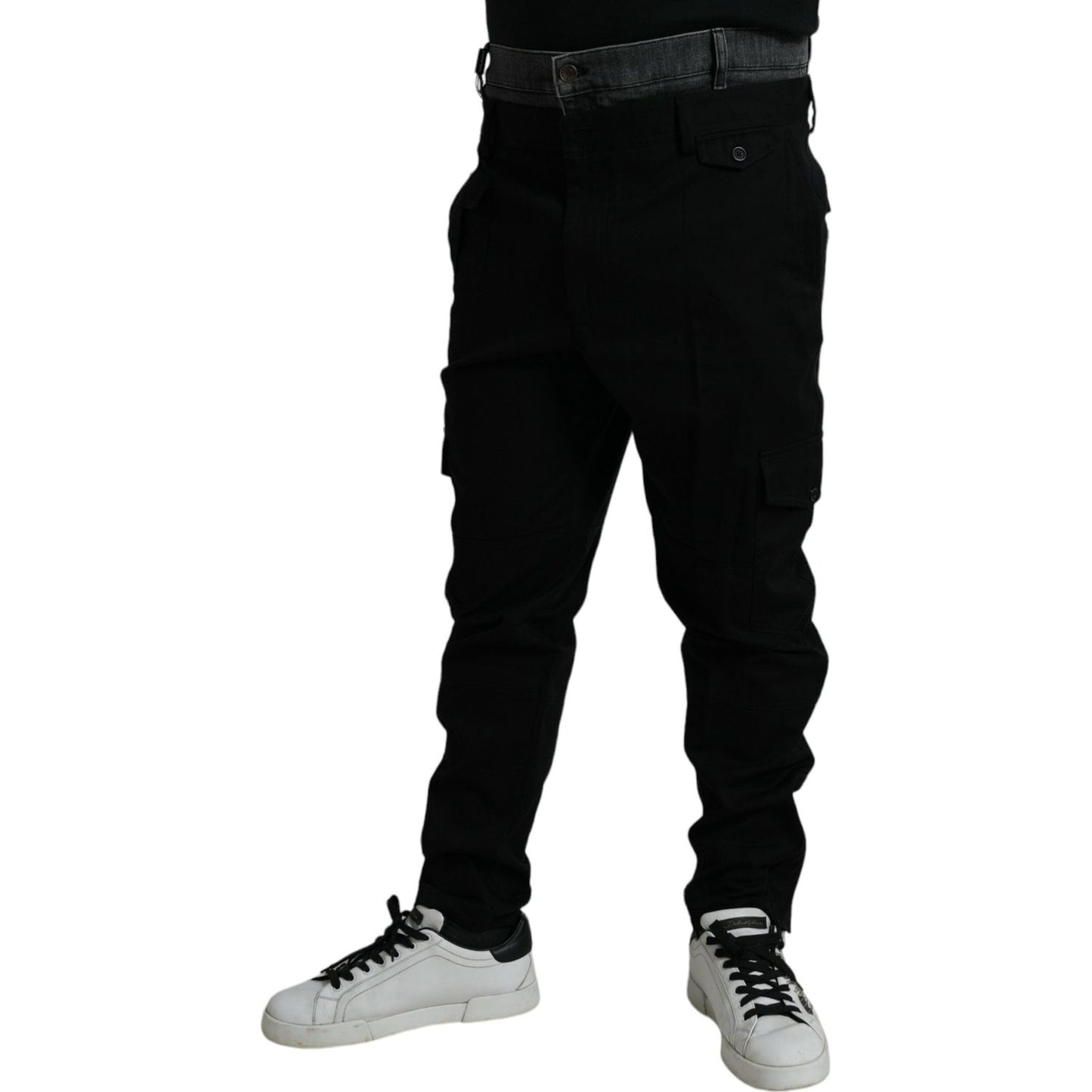 Dolce & Gabbana Black Gray slim Cotton Denim Jeans