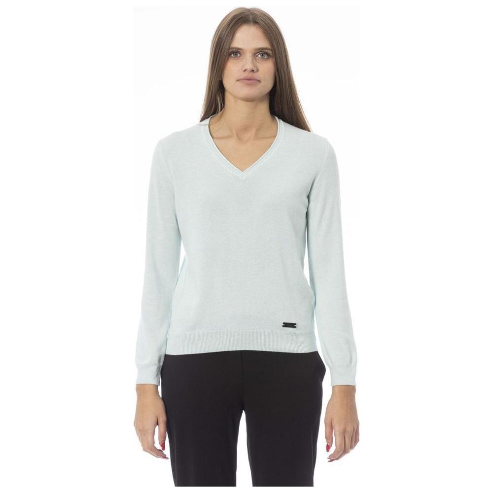 Baldinini Trend Light Blue Polyamide Sweater