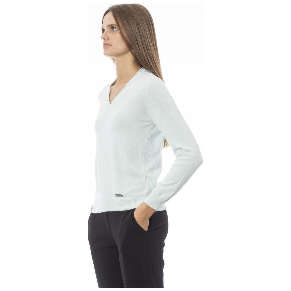 Baldinini Trend Light Blue Polyamide Sweater