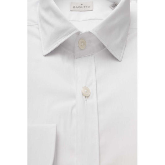 Bagutta White Cotton Men's Shirt BA-23934-XXL