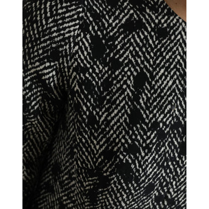 Dolce & Gabbana Black Chevron Polyester Shift Mini Dress