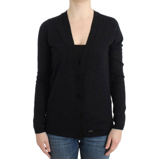 Costume National Gray wool alpaca cardigan