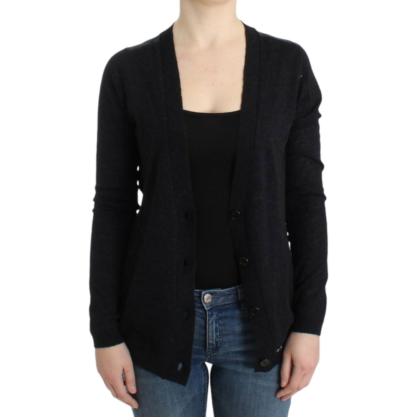 Costume National Gray wool alpaca cardigan