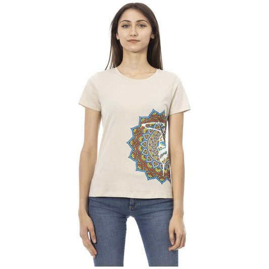 Trussardi Action Beige Cotton Women T-Shirt TR-23059-S