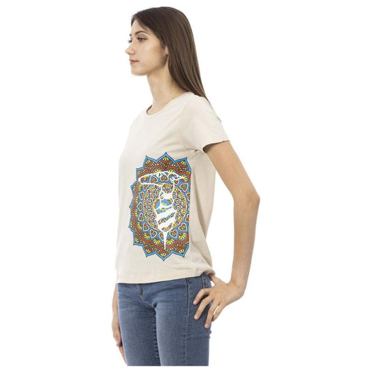 Trussardi Action Beige Cotton Women T-Shirt TR-23059-S