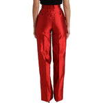 Dolce & Gabbana Elegant High Waist Wide Leg Silk Pants Dolce & Gabbana Brown