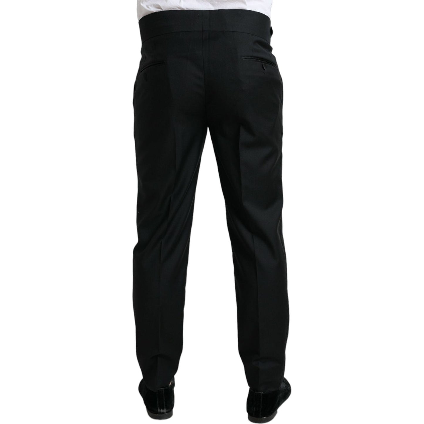 Dolce & Gabbana Black Wool Slim Fit Formal Trouser Dress Pants