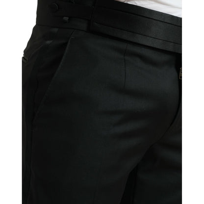Dolce & Gabbana Black Wool Slim Fit Formal Trouser Dress Pants
