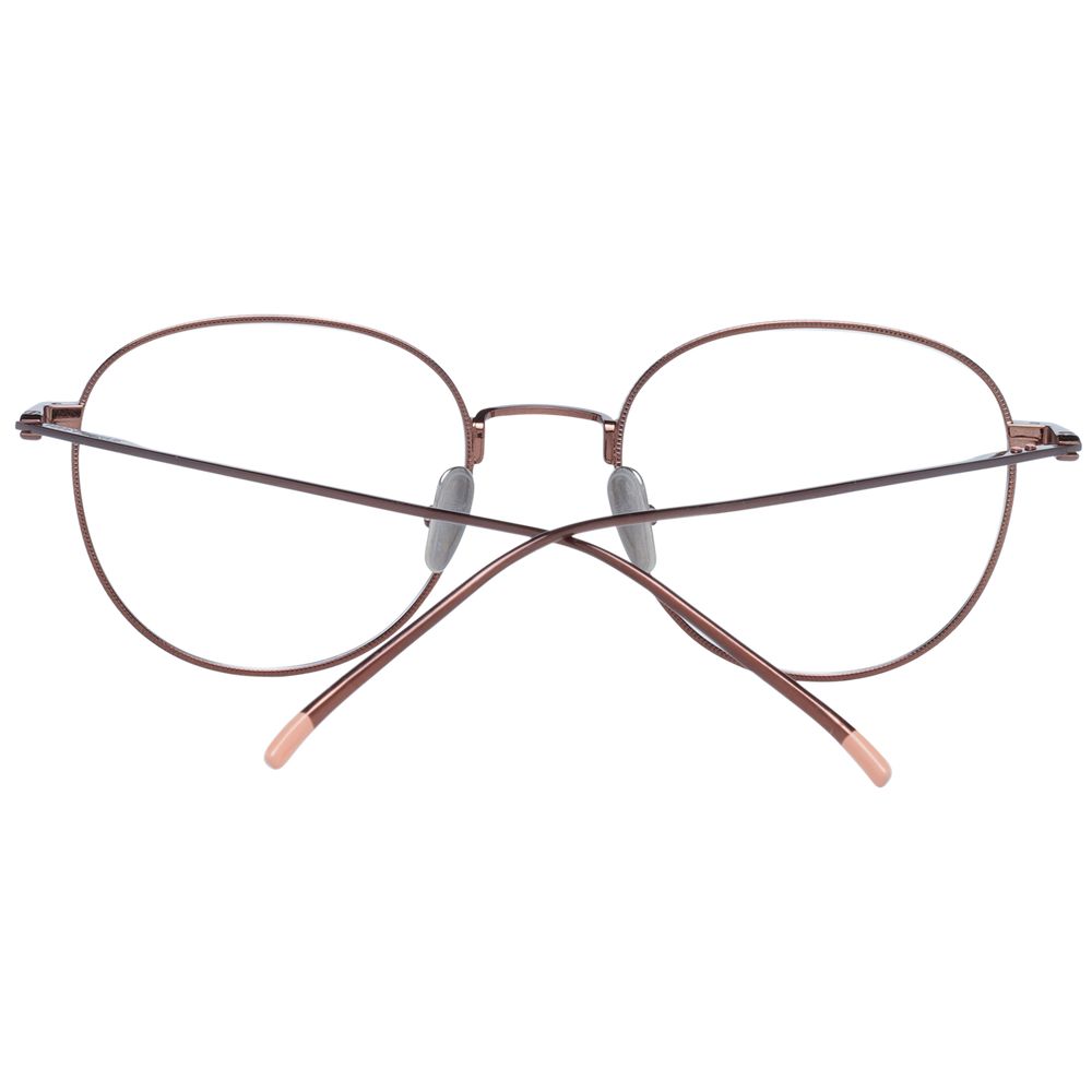Scotch & Soda Brown Men Glasses Frame, round metal full-rim design with demo lenses, stylish eyewear for men.