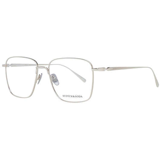 Scotch & Soda Gold Men Glasses Frame, gold metal full-rim square design, demo lenses, branded case included