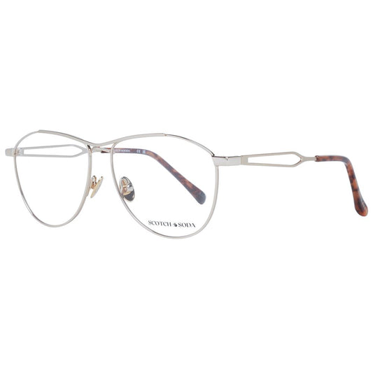 Scotch & Soda Gold Men Glasses Frame, aviator style, full-rim, metal frame, 55-13-140 size, 55mm lenses width, demo glasses with plastic lenses.