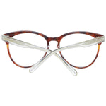 Scotch & Soda Brown Women Glasses Frame in plastic with full-rim round style, demo lenses, 55-16-140 size, includes branded case.