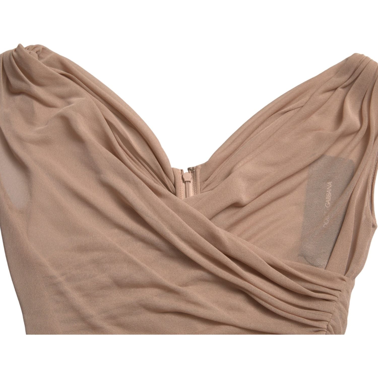 Dolce & Gabbana Beige Viscose V-neck Sleeveless Tank Top