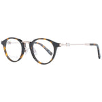 Swarovski Brown Women Glasses Frame, full-rim oval style in brown plastic, includes branded case, frame width 130mm, temples length 145mm.