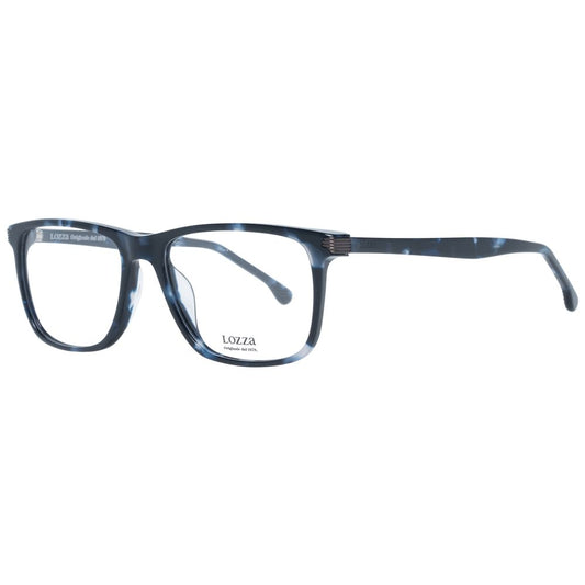 Lozza Blue Men Glasses Frame with full-rim square design, acetate material, blue color, 54mm lens width, includes branded case.