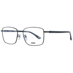 BMW Gray Men Glasses Frame in gunmetal with full-rim rectangle style and branded case, metal frame, demo lenses, size 56-18-145.