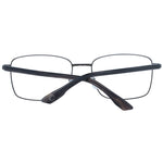 BMW Gray Men Glasses Frame in gunmetal metal, full-rim style, size 56-18-145, rectangle shape. Comes with branded case.