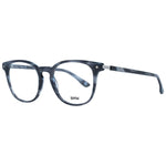BMW Gray Men Glasses Frame, gray full-rim plastic round eyeglasses with demo lenses and branded case for men.