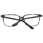 BMW Gray Men Glasses Frame, full-rim plastic rectangle style, grey color, size 56-15-145, includes branded case, no spring hinge.