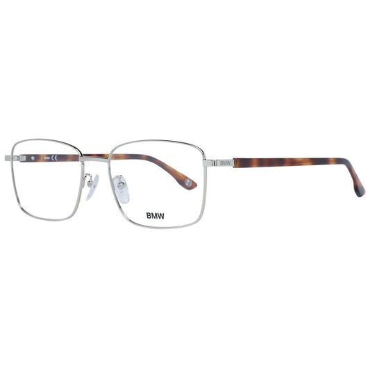 BMW Gold Men Glasses Frame in full-rim rectangle style with metal and plastic construction, demo lenses, and gold color.