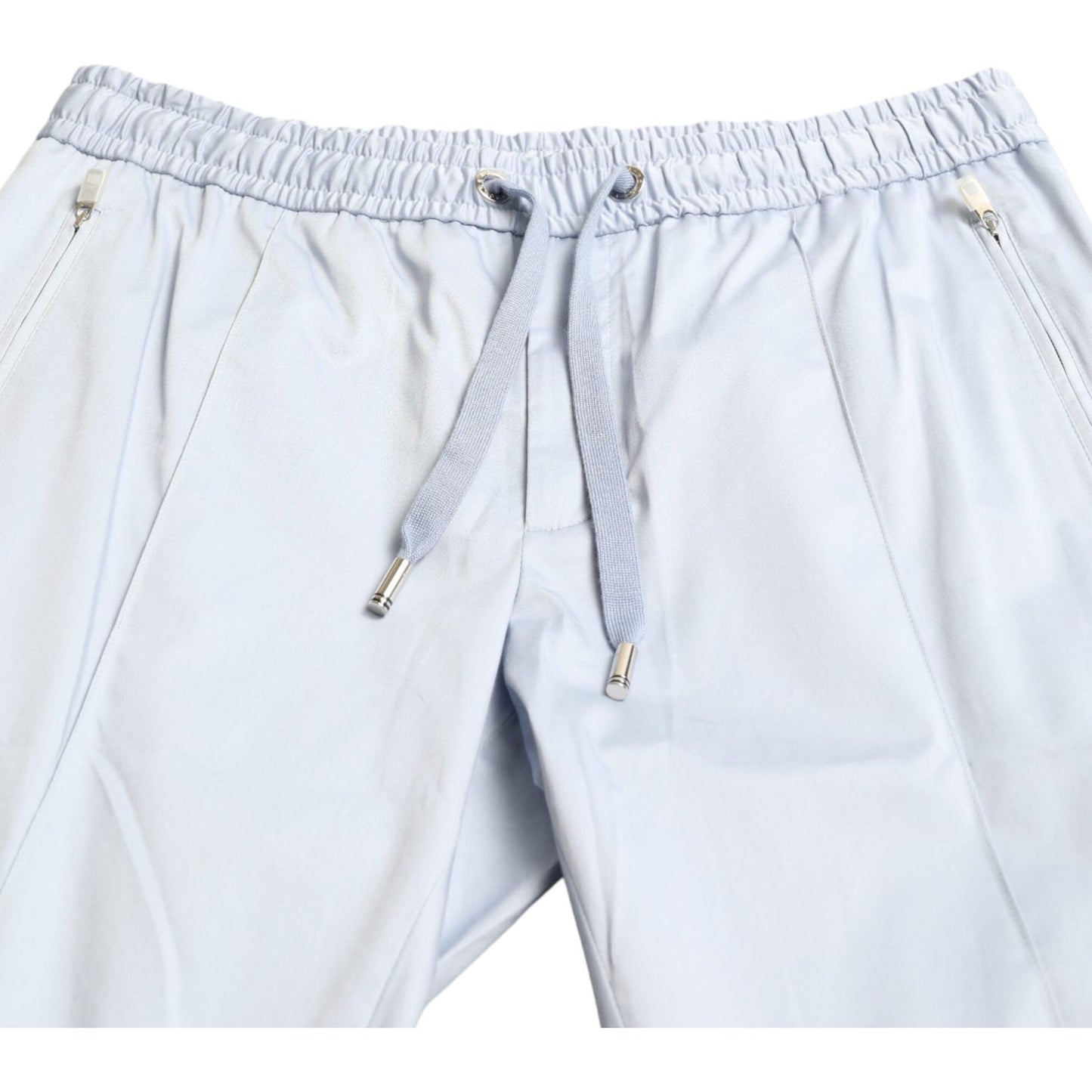 Dolce & Gabbana Light Blue Cotton Stretch Jogger Pants