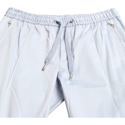 Dolce & Gabbana Light Blue Cotton Stretch Jogger Pants