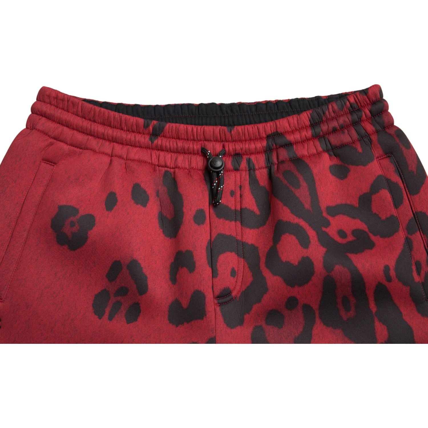 Dolce & Gabbana Red Black Leopard Stretch Jogger Pants