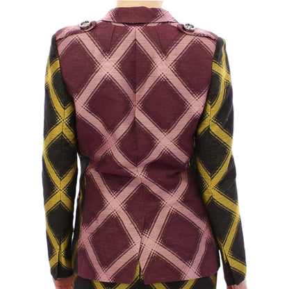 House of Holland Purple checkered blazer jacket