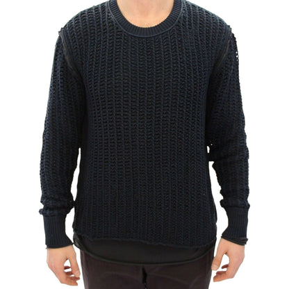 Dolce & Gabbana Blue Runway Netz Pullover Netted Sweater