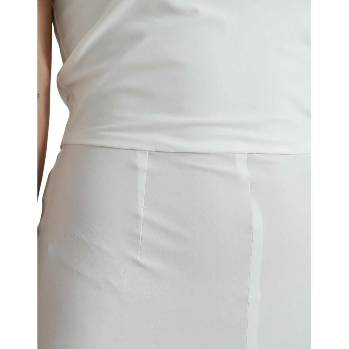 Dolce & Gabbana White Nylon Strapless Bodycon Jumpsuit Dress DR281060-40