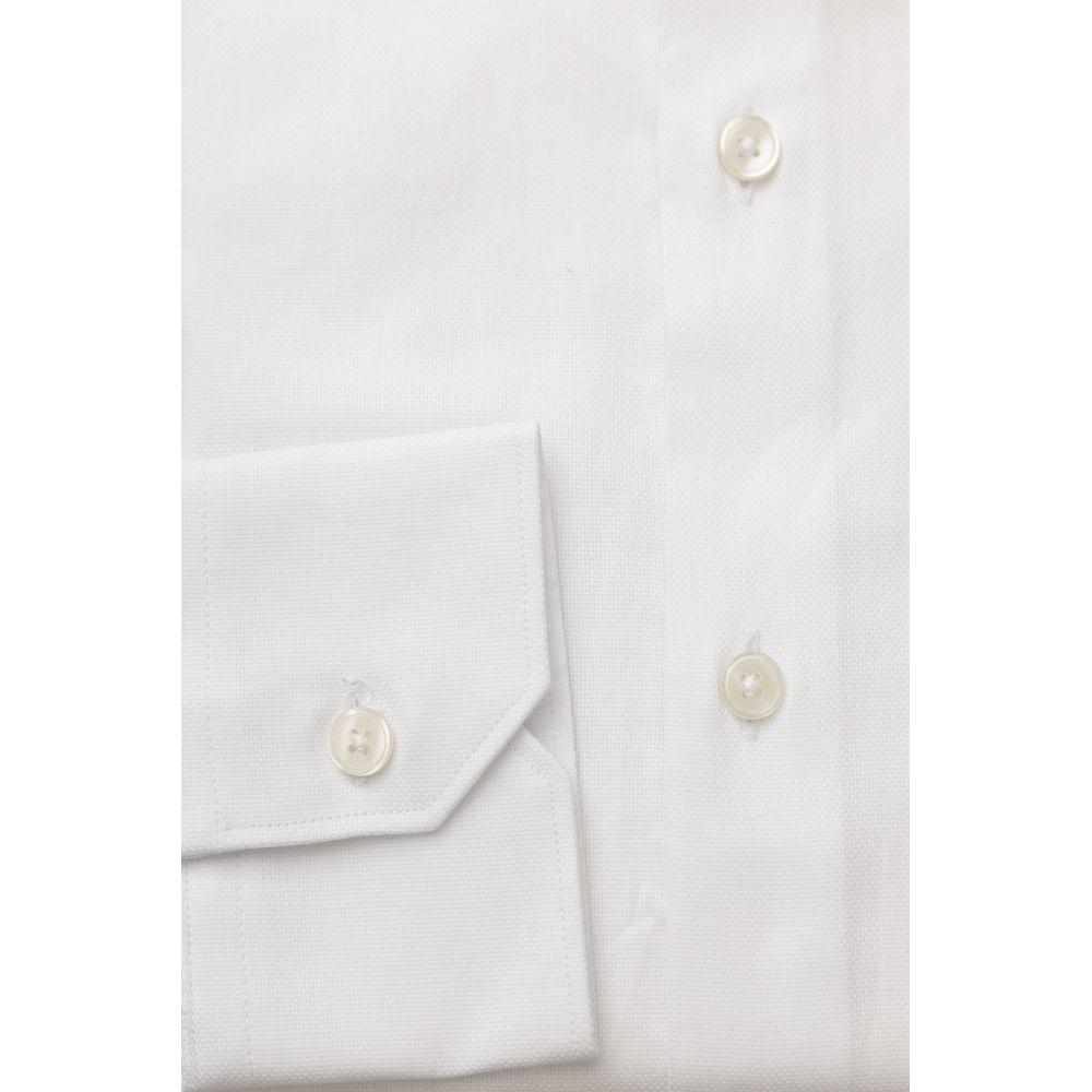 Bagutta White Cotton Men's Classic Shirt