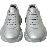 Dolce & Gabbana Silver DAYMASTER Leather Men Casual Sneakers Shoes