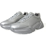 Dolce & Gabbana Silver DAYMASTER Leather Men Casual Sneakers Shoes