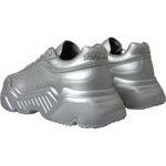 Dolce & Gabbana Silver DAYMASTER Leather Men Casual Sneakers Shoes