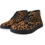 Dolce & Gabbana Elegant Leopard Print Mid-Top Sneakers Dolce & Gabbana Dark Slate Gray