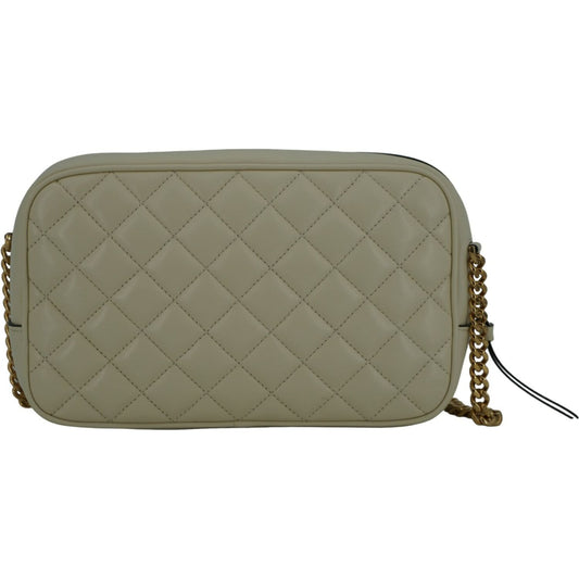 Versace Elegant White Leather Camera Shoulder Bag 8056204191268