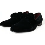 Dolce & Gabbana Black Velvet Loafers Formal Dress Shoes