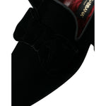Dolce & Gabbana Black Velvet Loafers Formal Dress Shoes