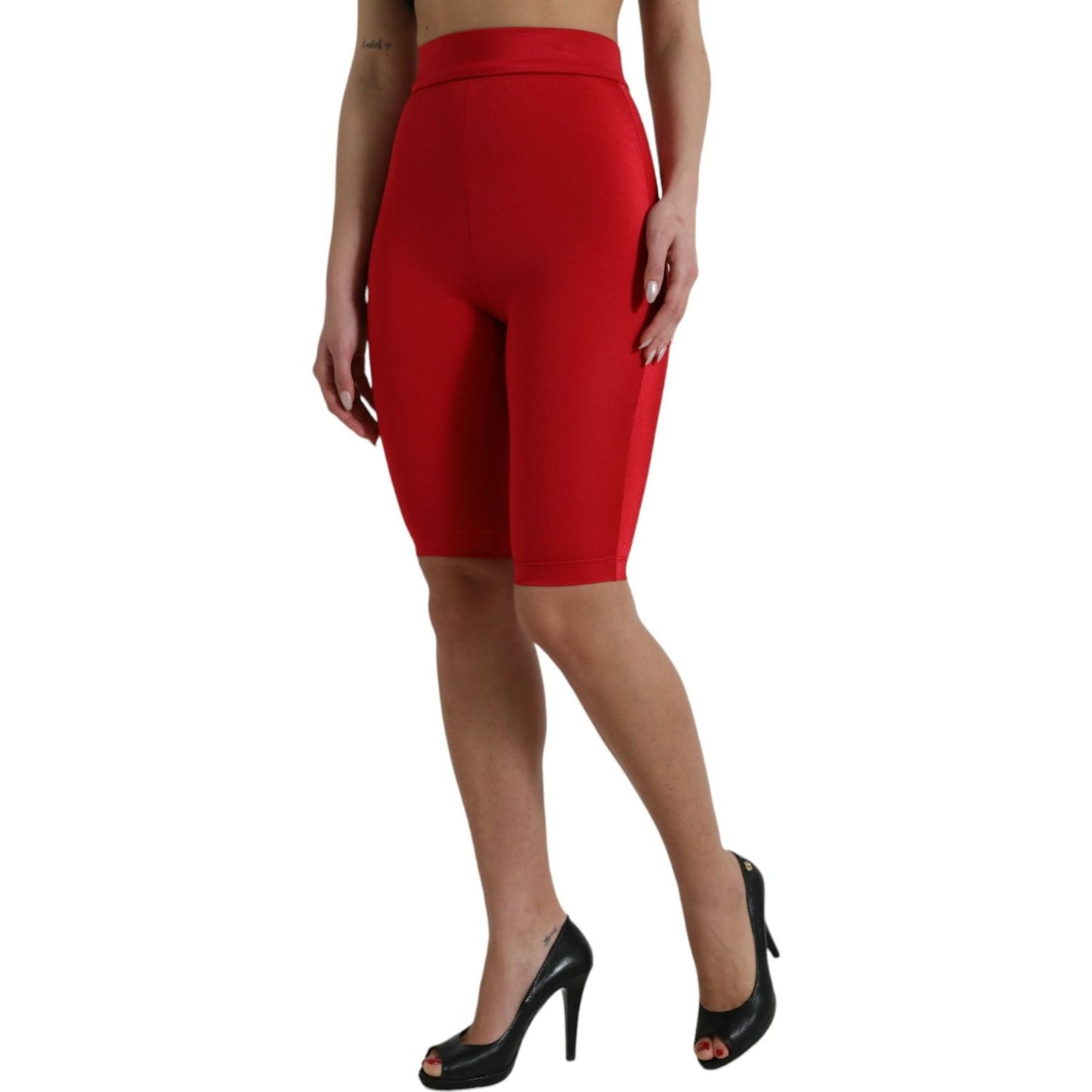 Dolce & Gabbana Red Stretch High Waist Cropped Leggings Pants PAN74928-40